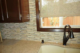 10 Sq Ft - Bliss Spa Stone and Glass Linear Mosaic Tiles - bathroom walls/ kitchen backsplash